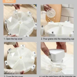 Space Savvy Küche & Esszimmer-360° drehbarer, wandmontierter Getreidevorratsbehälter