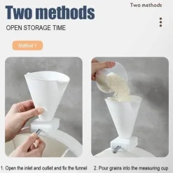 Space Savvy Küche & Esszimmer-360° drehbarer, wandmontierter Getreidevorratsbehälter