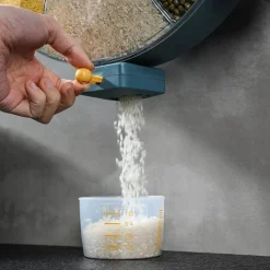 Space Savvy Küche & Esszimmer-360° drehbarer, wandmontierter Getreidevorratsbehälter