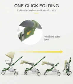 Kinder The Decor Haven Kinderwagen & Zubehör-360° drehbarer, zusammenklappbarer Kinderwagen – Reise-Kinderwagen