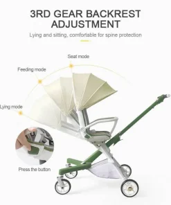 Kinder The Decor Haven Kinderwagen & Zubehör-360° drehbarer, zusammenklappbarer Kinderwagen – Reise-Kinderwagen