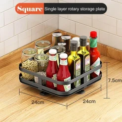 Signature Spaces Küche & Esszimmer-360° drehbares Gewürzregal – Aufbewahrungslösung für die Küche