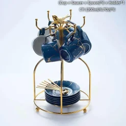 Feast u0026 Flair Küche & Esszimmer-200 ml Teeservice aus Marmorkeramik mit Löffel und Untertasse