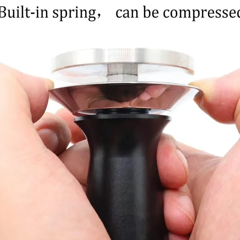 Tom Küche & Esszimmer-51 mm Espresso-Kaffeestampfer mit Edelstahlbasis und Federgriff