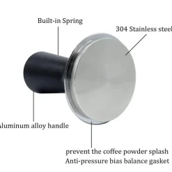 Tom Küche & Esszimmer-51 mm Espresso-Kaffeestampfer mit Edelstahlbasis und Federgriff