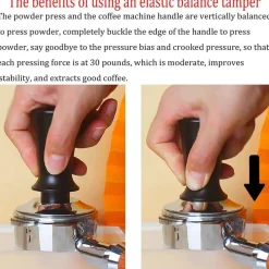 Tom Küche & Esszimmer-51 mm Espresso-Kaffeestampfer mit Edelstahlbasis und Federgriff