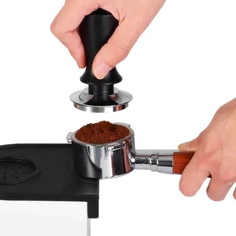 Tom Küche & Esszimmer-51 mm Espresso-Kaffeestampfer mit Edelstahlbasis und Federgriff