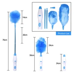 The Blissful Bath Badezimmer-360° rotierende elektrische Staubbürste – verstellbares Reinigungswerkzeug für einfaches Staubwischen