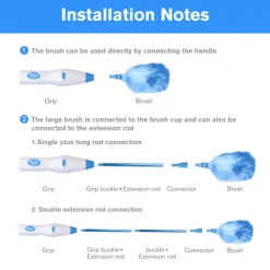The Blissful Bath Badezimmer-360° rotierende elektrische Staubbürste – verstellbares Reinigungswerkzeug für einfaches Staubwischen