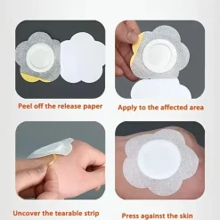 PureGlow Frauenpflege|Körperpflege-50 Stück Einweg-Rizinusölpflaster – Pflaumenblüten-Vliespflaster