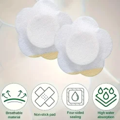 PureGlow Frauenpflege|Körperpflege-50 Stück Einweg-Rizinusölpflaster – Pflaumenblüten-Vliespflaster