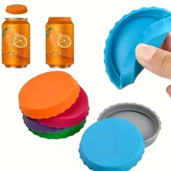 Timeless Touch Küche & Esszimmer-6 wiederverwendbare Silikondeckel für Getränkedosen – langlebig und auslaufsicher