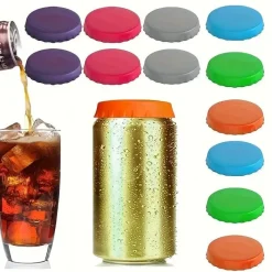 Timeless Touch Küche & Esszimmer-6 wiederverwendbare Silikondeckel für Getränkedosen – langlebig und auslaufsicher