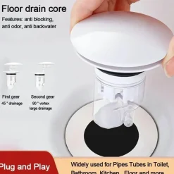 The Blissful Bath Badezimmer-Abflusssieb - Universeller Anti-Geruchs-Pop-Up-Insektenblocker