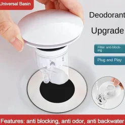 The Blissful Bath Badezimmer-Abflusssieb - Universeller Anti-Geruchs-Pop-Up-Insektenblocker