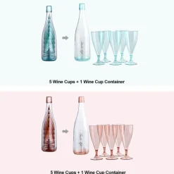 The Culinary Kit Küche & Esszimmer-Abnehmbare Trinkgläser mit Flasche - Kreatives Getränkeset