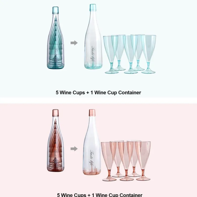 The Culinary Kit Küche & Esszimmer-Abnehmbare Trinkgläser mit Flasche - Kreatives Getränkeset