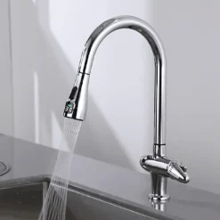 Tranquil Waters Badezimmer|Küche & Esszimmer-Abnehmbarer LED-Wasserhahnkopf als Ersatz – Thermo Sense-Zubehör