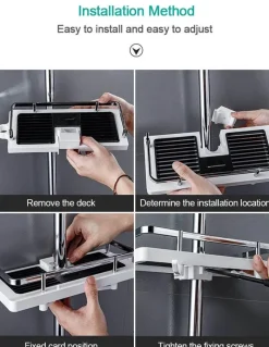 The Blissful Bath Badezimmer-Abnehmbares Duschregal – Elegantes Badezimmer-Organizer-Gestell