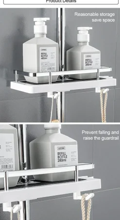 The Blissful Bath Badezimmer-Abnehmbares Duschregal – Elegantes Badezimmer-Organizer-Gestell