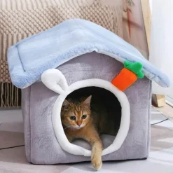 Furendo Haustierzubehör|Haustierbetten-Abnehmbares Haustierhaus für den Innenbereich – gemütliches Katzen- und Hundebett