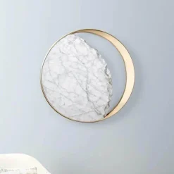 Comfort u0026 Style Beleuchtung-Abnehmender Dreiviertelmond LED-Wandleuchte - Dekorative Marmorleuchte