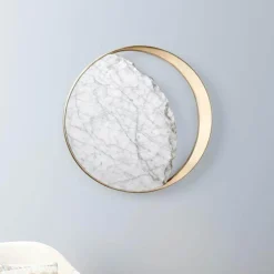 Comfort u0026 Style Beleuchtung-Abnehmender Dreiviertelmond LED-Wandleuchte - Dekorative Marmorleuchte