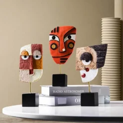 The Gilded Nest Wohndeko-Abstrakte Gesichtsskulptur – moderner Pop-Art-Wohndekor-Akzent