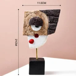 The Gilded Nest Wohndeko-Abstrakte Gesichtsskulptur – moderner Pop-Art-Wohndekor-Akzent