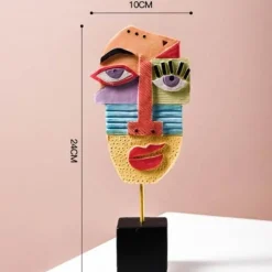 The Gilded Nest Wohndeko-Abstrakte Gesichtsskulptur – moderner Pop-Art-Wohndekor-Akzent