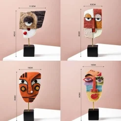 The Gilded Nest Wohndeko-Abstrakte Gesichtsskulptur – moderner Pop-Art-Wohndekor-Akzent