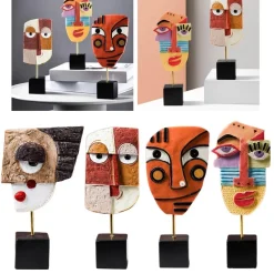 The Gilded Nest Wohndeko-Abstrakte Gesichtsskulptur – moderner Pop-Art-Wohndekor-Akzent