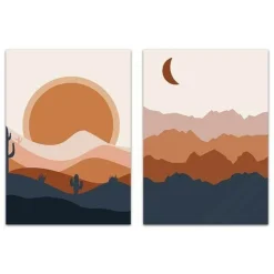 Willow u0026 Whim Wohndeko-Abstrakter Boho Landschaftskunstdruck - Moderne Wanddekoration