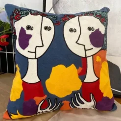 The Cushion Corner Bettzeug|Wohndeko-Abstrakter Picasso-Kissenbezug – 45 x 45 cm, dekoratives Dekokissen für Sofa und Auto