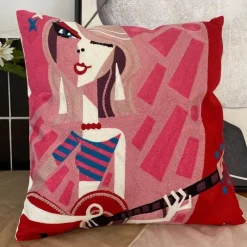 The Cushion Corner Bettzeug|Wohndeko-Abstrakter Picasso-Kissenbezug – 45 x 45 cm, dekoratives Dekokissen für Sofa und Auto