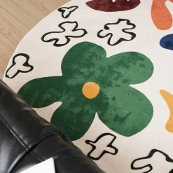 Warm Weaves Boden & Teppiche-Abstrakter runder Teppich - Dekorative Kunstmatte