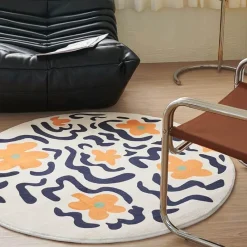 Warm Weaves Boden & Teppiche-Abstrakter runder Teppich - Dekorative Kunstmatte