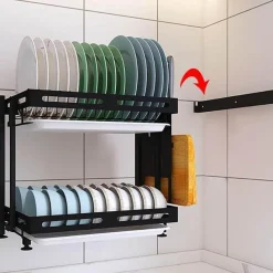 Deco Küche & Esszimmer-Abtropfgestell aus Edelstahl, faltbar, Küchen-Trockengestell