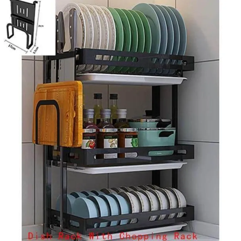 Deco Küche & Esszimmer-Abtropfgestell aus Edelstahl, faltbar, Küchen-Trockengestell