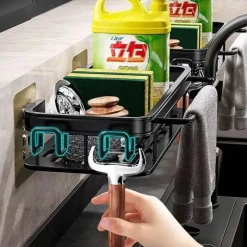 Tom Küche & Esszimmer-Abtropfgestell für Küchenspüle aus Aluminium – Schwamm-Organizerkorb