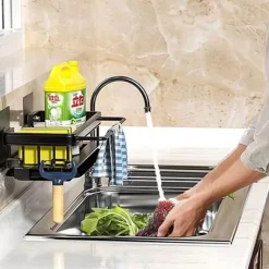 Tom Küche & Esszimmer-Abtropfgestell für Küchenspüle aus Aluminium – Schwamm-Organizerkorb