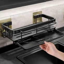 Tom Küche & Esszimmer-Abtropfgestell für Küchenspüle aus Aluminium – Schwamm-Organizerkorb