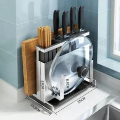 Space Savvy Küche & Esszimmer-Abtropfgestell für Utensilien aus Edelstahl – Küchen-Organizer für Kochgeschirr