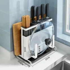 Space Savvy Küche & Esszimmer-Abtropfgestell für Utensilien aus Edelstahl – Küchen-Organizer für Kochgeschirr