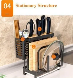 Space Savvy Küche & Esszimmer-Abtropfgestell für Utensilien aus Edelstahl – Küchen-Organizer für Kochgeschirr