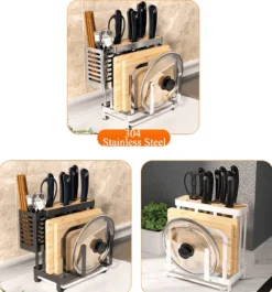 Space Savvy Küche & Esszimmer-Abtropfgestell für Utensilien aus Edelstahl – Küchen-Organizer für Kochgeschirr