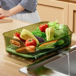 Space Savvy Küche & Esszimmer-Abtropfgestell, Gemüsekorb – platzsparender Küchen-Organizer