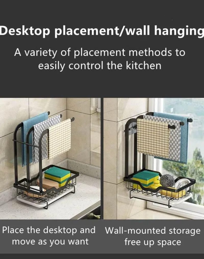 The Culinary Kit Küche & Esszimmer-Abtropfgestell mit Abtropffläche – platzsparender Küchen-Organizer