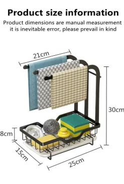 The Culinary Kit Küche & Esszimmer-Abtropfgestell mit Abtropffläche – platzsparender Küchen-Organizer