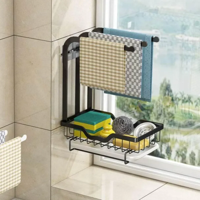 The Culinary Kit Küche & Esszimmer-Abtropfgestell mit Abtropffläche – platzsparender Küchen-Organizer